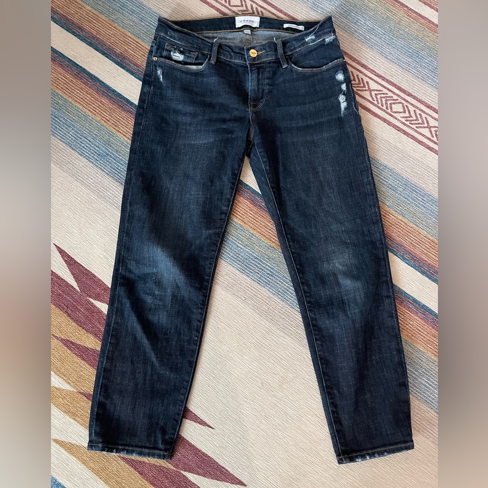 FRAME Le Garçon Boyfriend Crop Denim